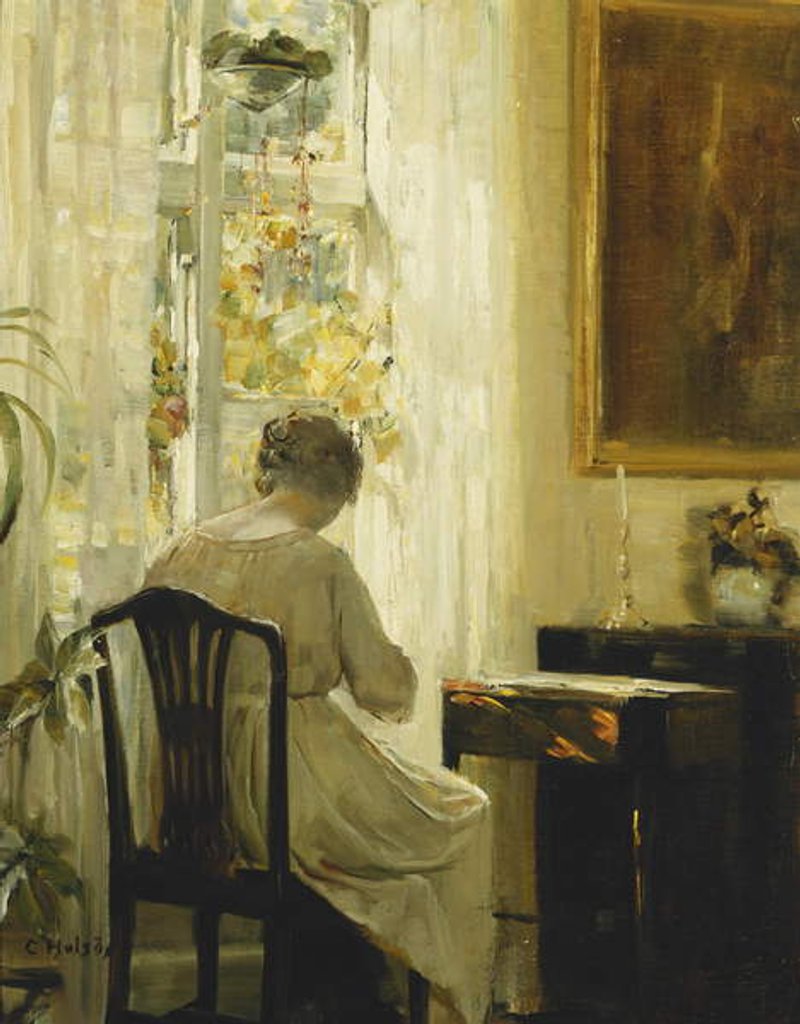 Detail of A Woman in an Interior by Carl Holsoe
