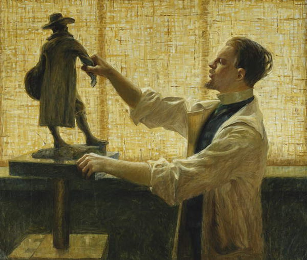 Detail of The Sculptor Carl Eldh in his Studio, 1908 by Vitalis Nyberg