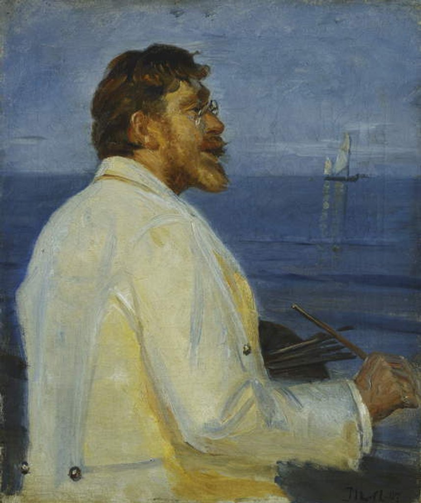 Detail of Portrait of the Artist Peder Severin Kroyer, half-length, 1907 by Michael Peter Ancher