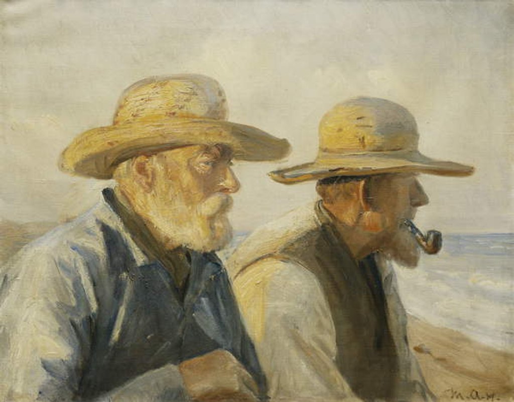 Detail of The Old Fishermen, by Michael Peter Ancher