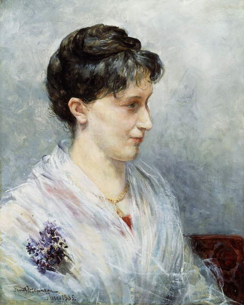 Detail of Portrait of Maria Waern, 1885 by Ernst Josephson