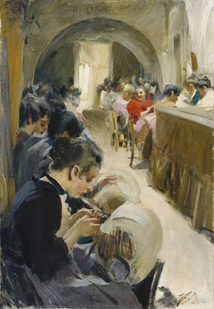 Detail of The Lacemakers; Spetsknypplerskor, 1894 by Anders Leonard Zorn