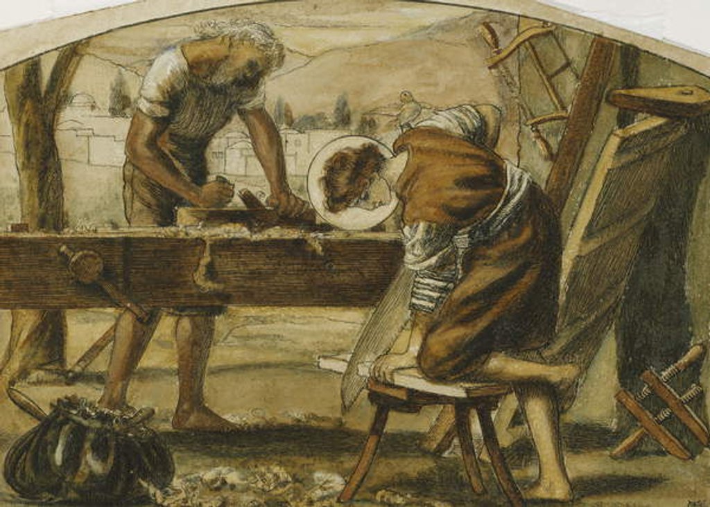 Detail of The Carpenter by Arthur Hughes