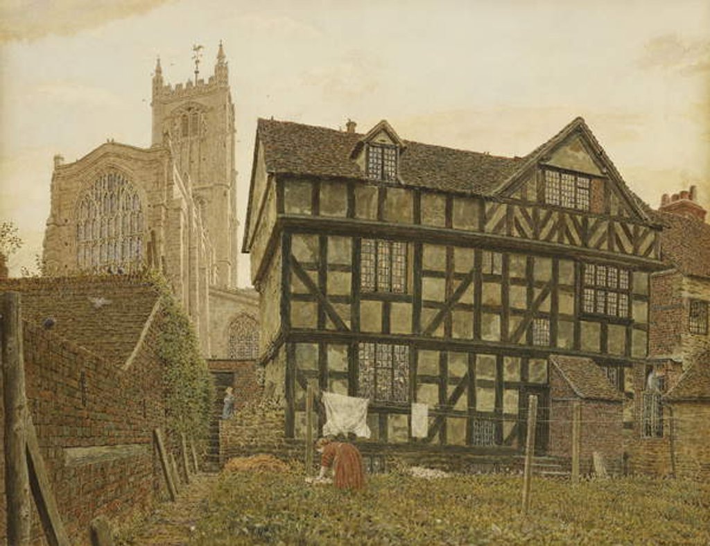 Detail of Church and Ancient Uninhabited House at Ludlow, 1871-72 by George Price Boyce