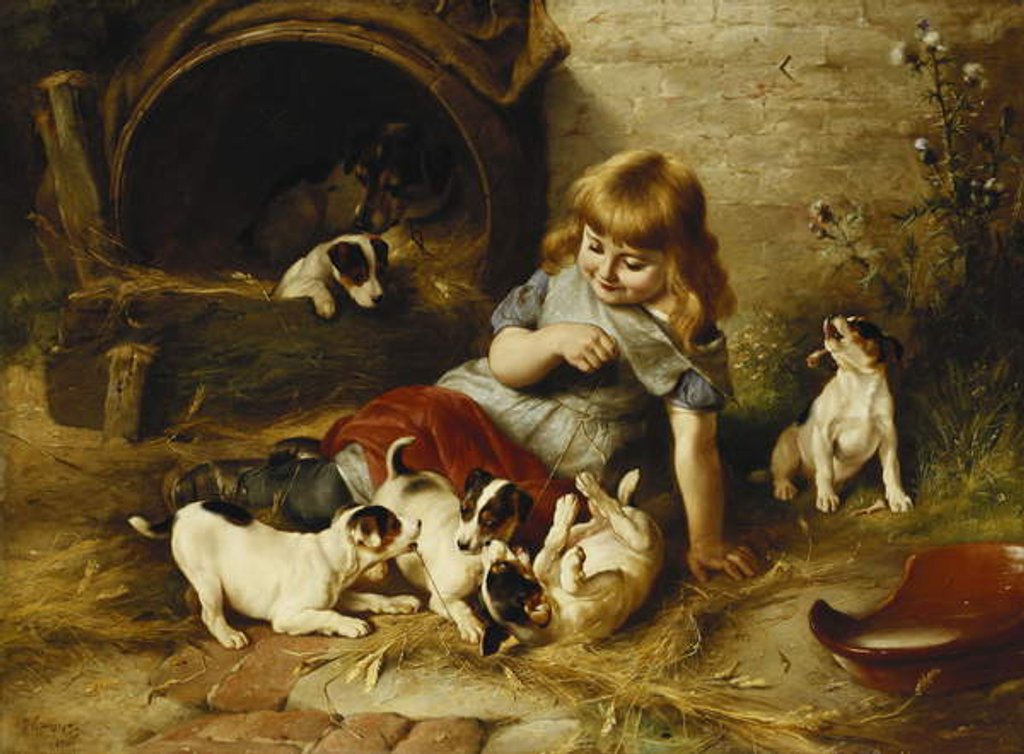 Detail of Playmates, 1890 by Walter Hunt