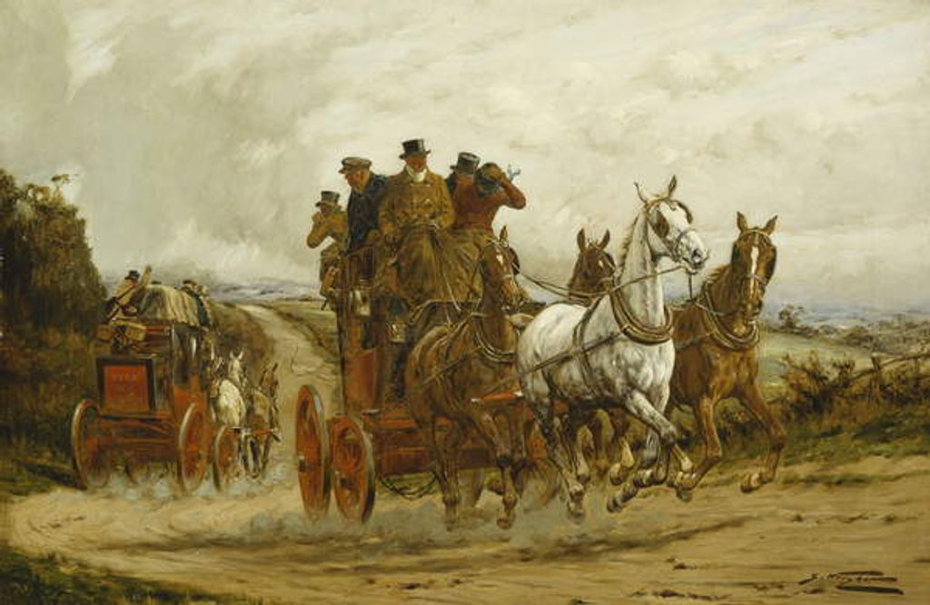Detail of The London to York Stagecoaches by George Wright