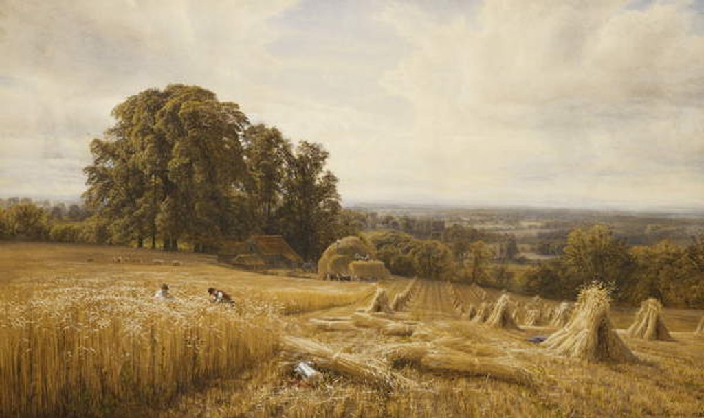 Detail of An Extensive Landscape with Harvesters, 1873 by Edmund George Warren