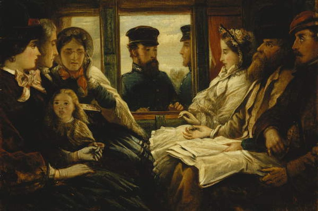 Detail of Travelling Present 1860 'Tickets Please', 1861 by Thomas Musgrave Joy
