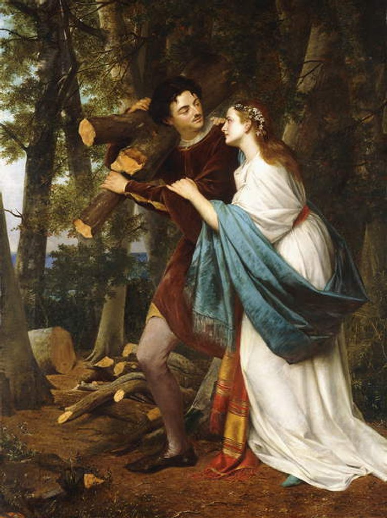 Detail of Woodland Lovers by Henry Nelson O'Neil