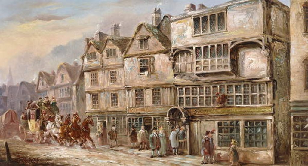 Detail of The Cock Tavern, Bishopsgate Street, London by J.C. Maggs