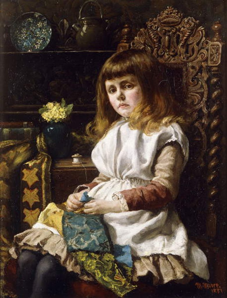 Detail of Tired Fingers, 1881 by Madena Moore