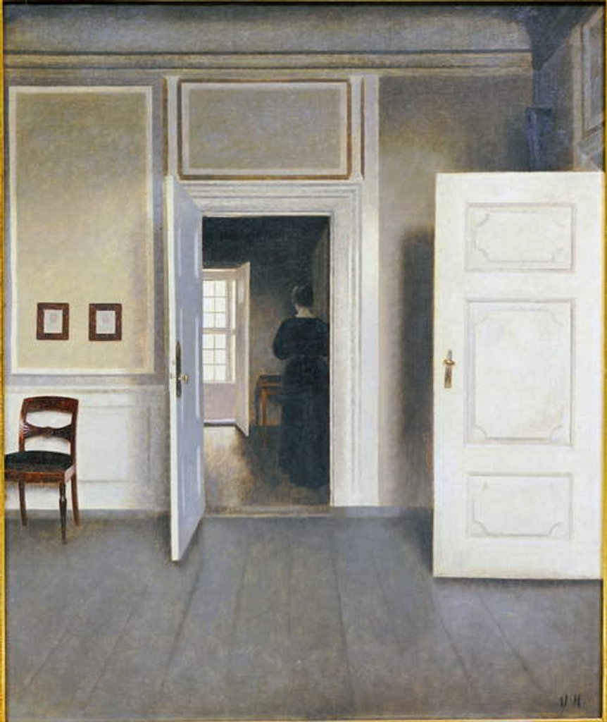 Detail of Woman in an Interior, Strandgrade 30, 1901 by Vilhelm Hammershoi