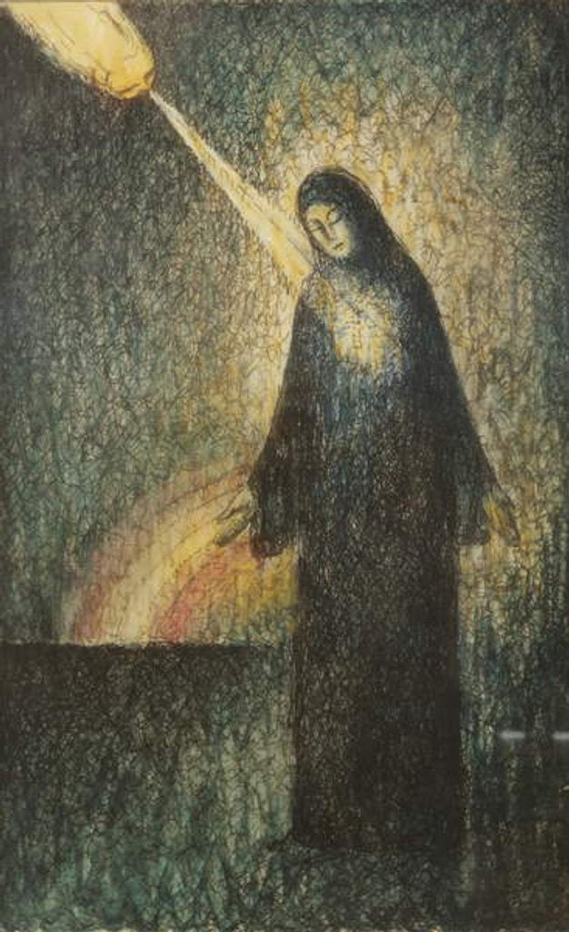 Detail of A Woman Lit by a Rainbow by Felix Elie Tobeen