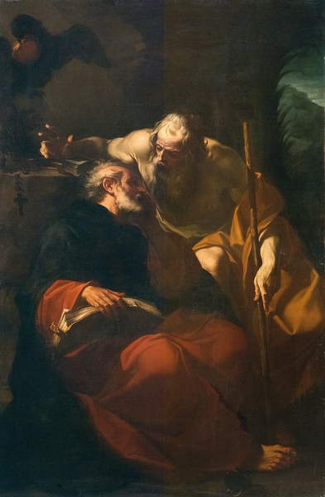 Detail of St. Benedict and a Hermit by Domenico Maria Viani