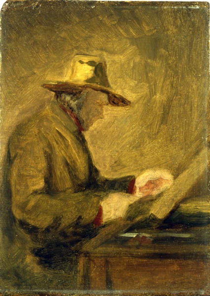 Detail of Portrait of Daumier by Jean Baptiste Camille Corot