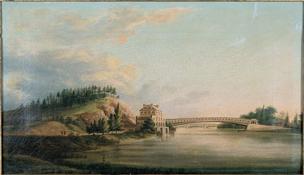 Detail of View of a bridge over the Schuylkill River, c.1815 by William Strickland