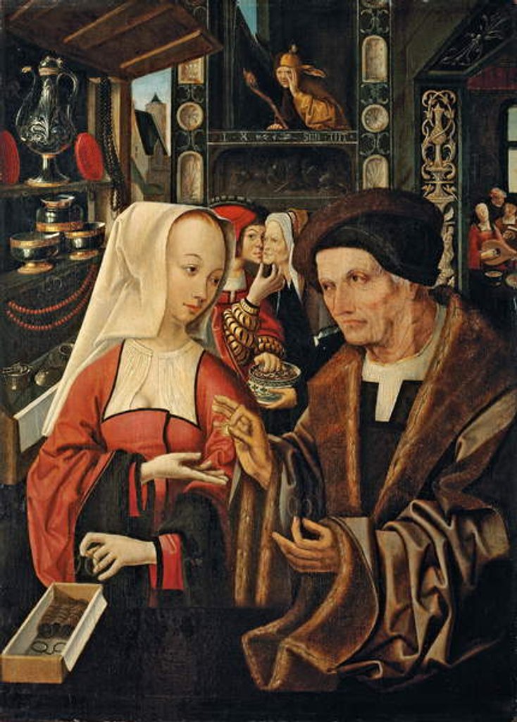 Detail of The Ill-matched Lovers by Jacob Cornelisz van Oostsanen