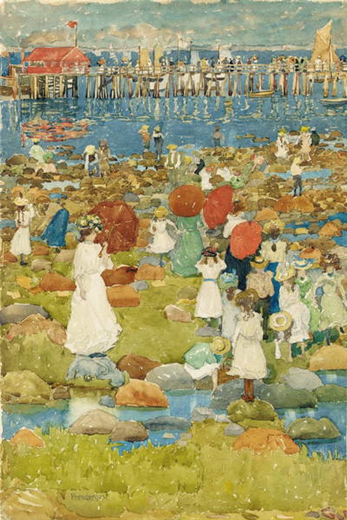 Detail of Stony Beach by Maurice Brazil Prendergast