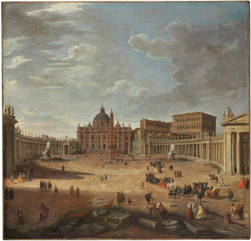 Detail of View of St. Peter's Square, Rome by Giovanni Paolo Pannini or Panini