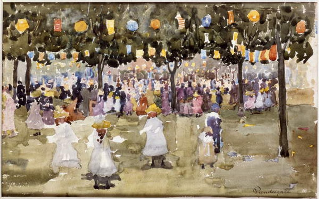 Detail of Central Park, New York City, July 4th by Maurice Brazil Prendergast