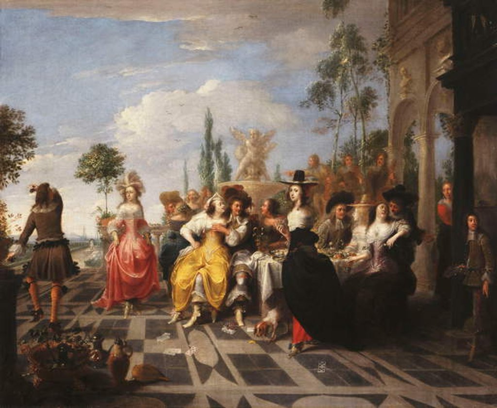 Detail of The Parable of the Prodigal Son - The Prodigal Son Dissipating his Patrimony by Hieronymus Janssens