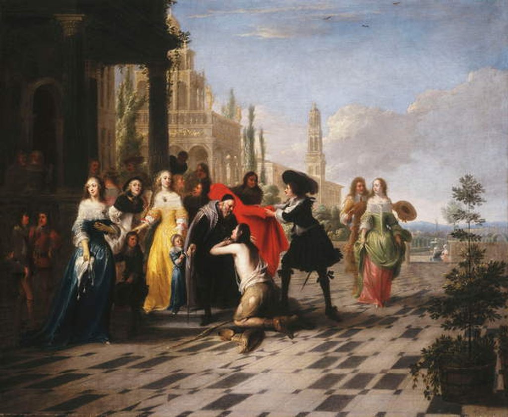 Detail of The Parable of the Prodigal Son - The Prodigal Son returning Home by Hieronymus Janssens