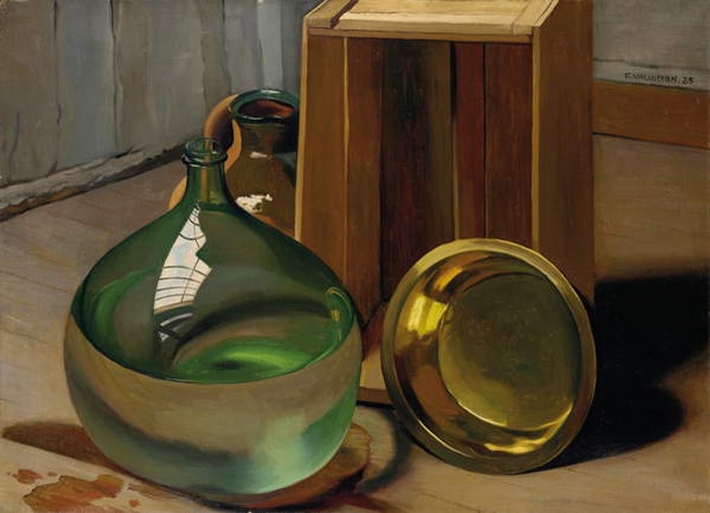 Detail of Dame-jeanne and caisse, 1925 by Felix Edouard Vallotton