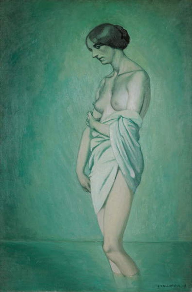Detail of Bather in profile, effect of green and pink, 1918 by Felix Edouard Vallotton