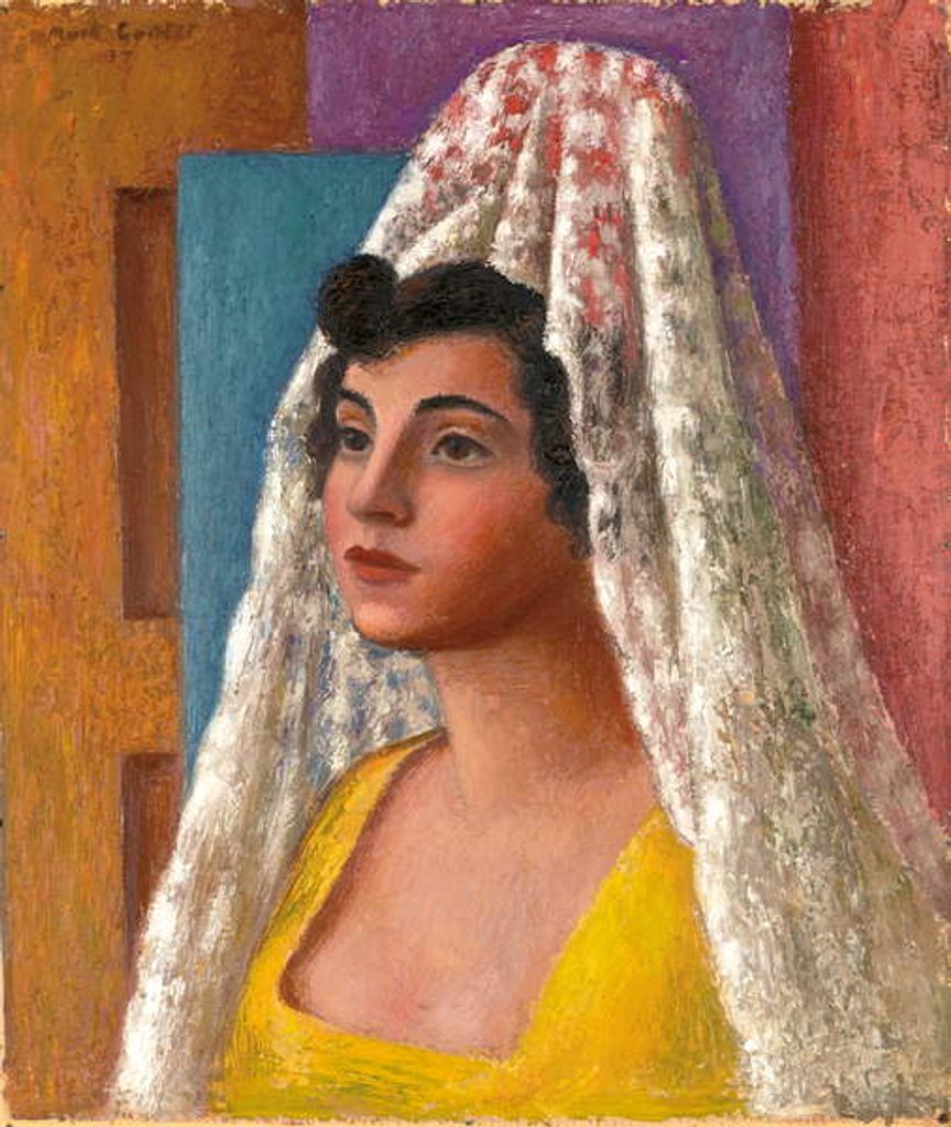 Detail of Portrait of Dorothy Morland, 1937 by Mark Gertler