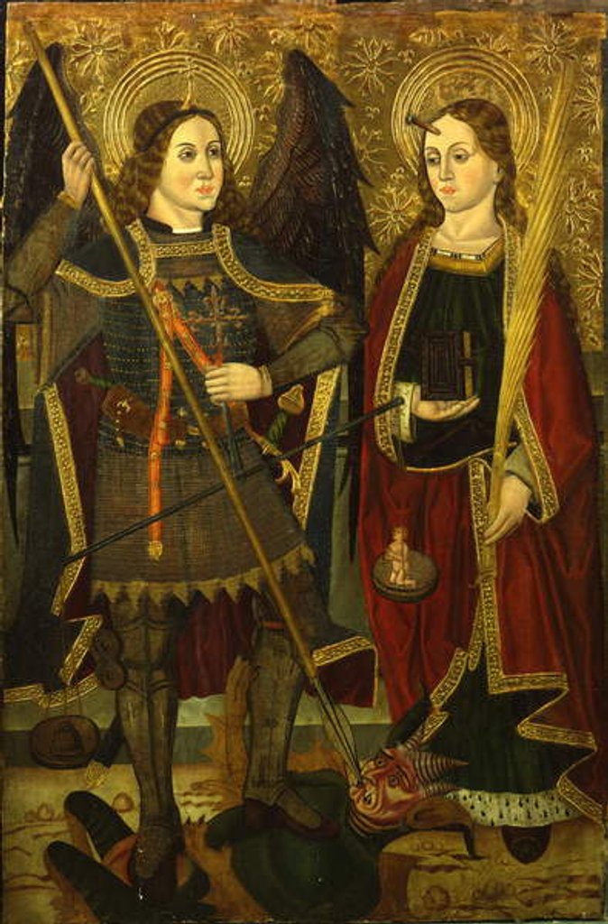 Detail of Saints Michael and Engracia by Juan de la Abadia