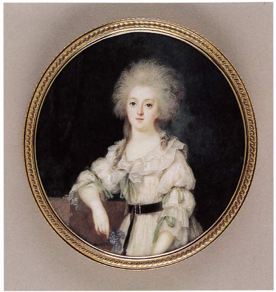 Detail of Madame Elisabeth de France, 1781-83 by Louis Marie Sicard