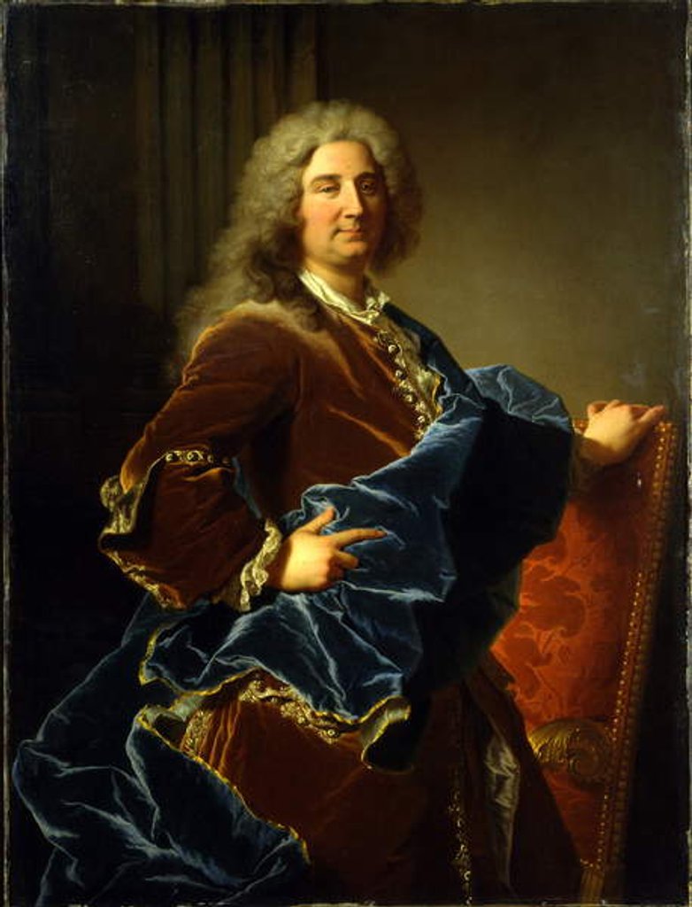 Detail of Portrait of the Marquis Jean-Octave de Villars by Hyacinthe Francois Rigaud