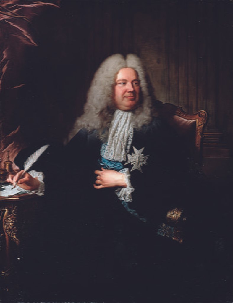 Detail of Portrait of Charles-Gaspard Dodun, Marquis d'Herbault by Hyacinthe Francois Rigaud