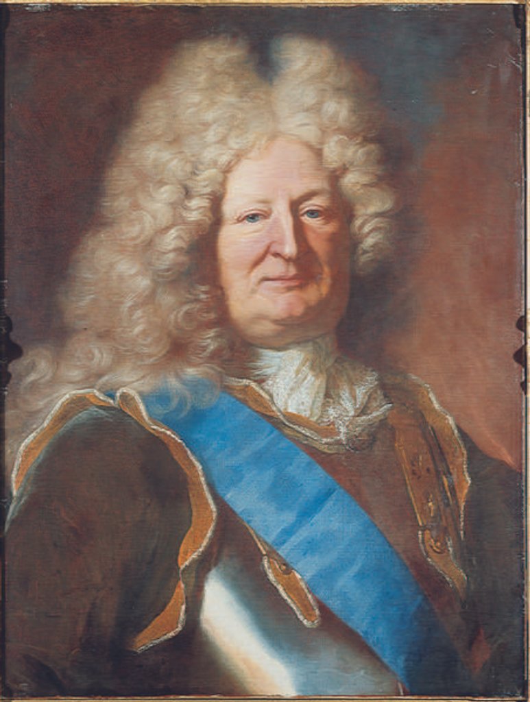 Detail of Portrait of the Marquis de Sillery by Hyacinthe (school of) Rigaud