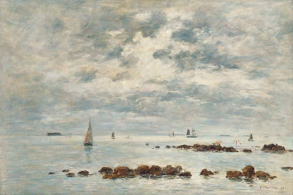 Detail of Low Tide, Saint Vaast la Hougue, 1892 by Eugene Louis Boudin