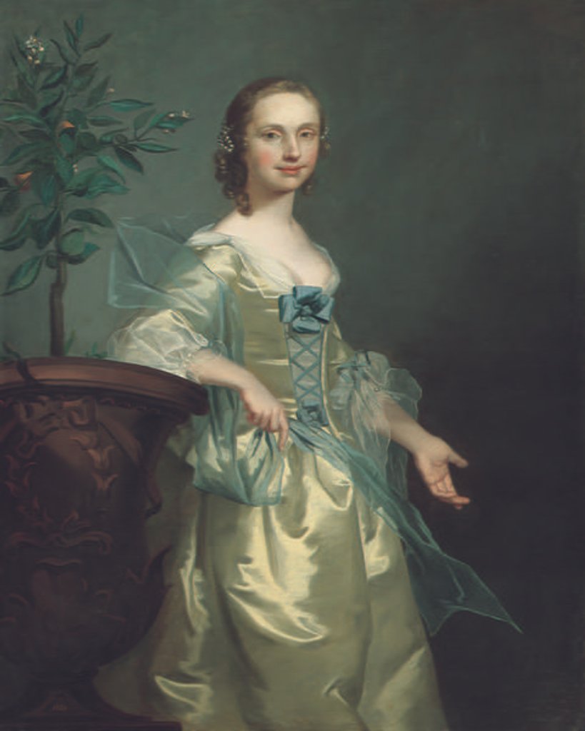 Detail of Portrait of a lady, said to be Isabella Courtenay by Thomas Hudson