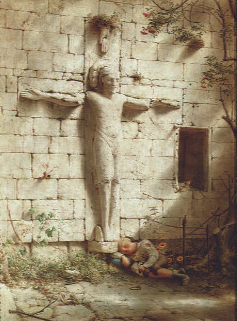 Detail of At Romsey Abbey, 1899 by Robert Bateman