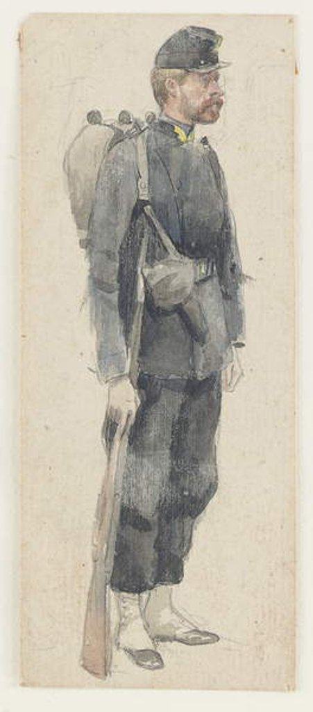 Detail of A soldier carrying a rifle by James Jacques Joseph Tissot