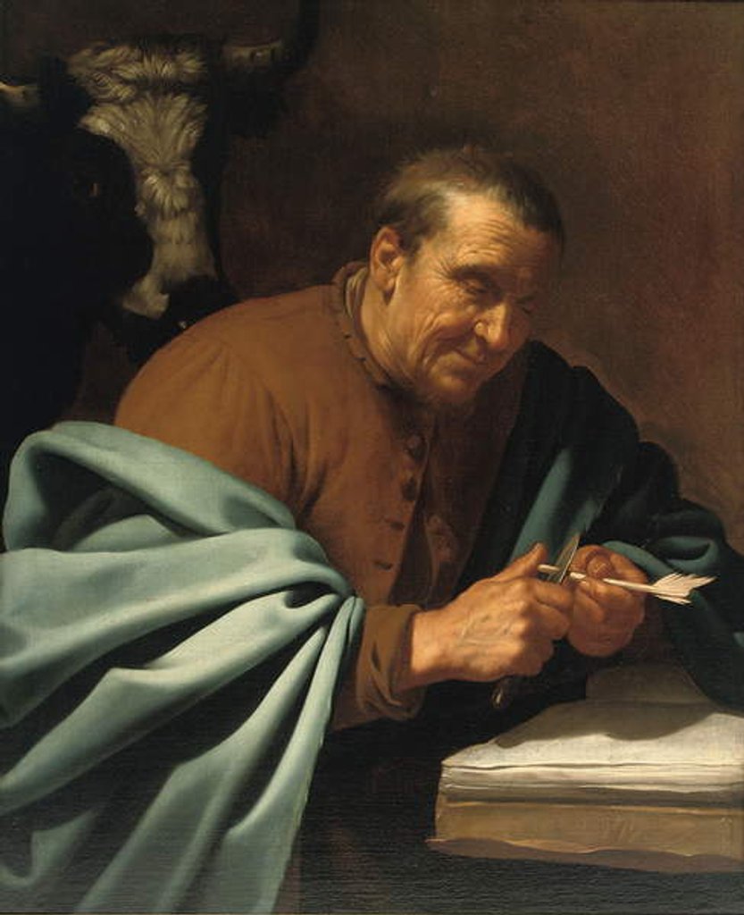 Detail of St. Luke the Evangelist by Jan van Bijlert or Bylert