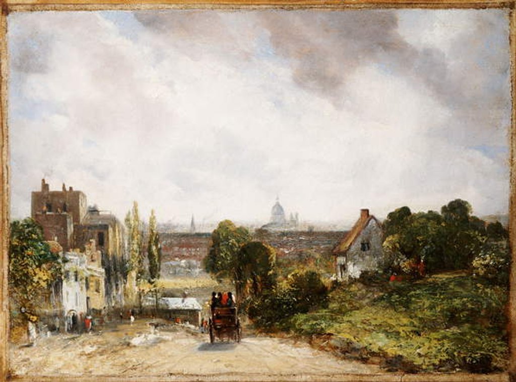 Detail of View of the City of London from Sir Richard Steele's Cottage, Hampstead, c.1832 by John Constable