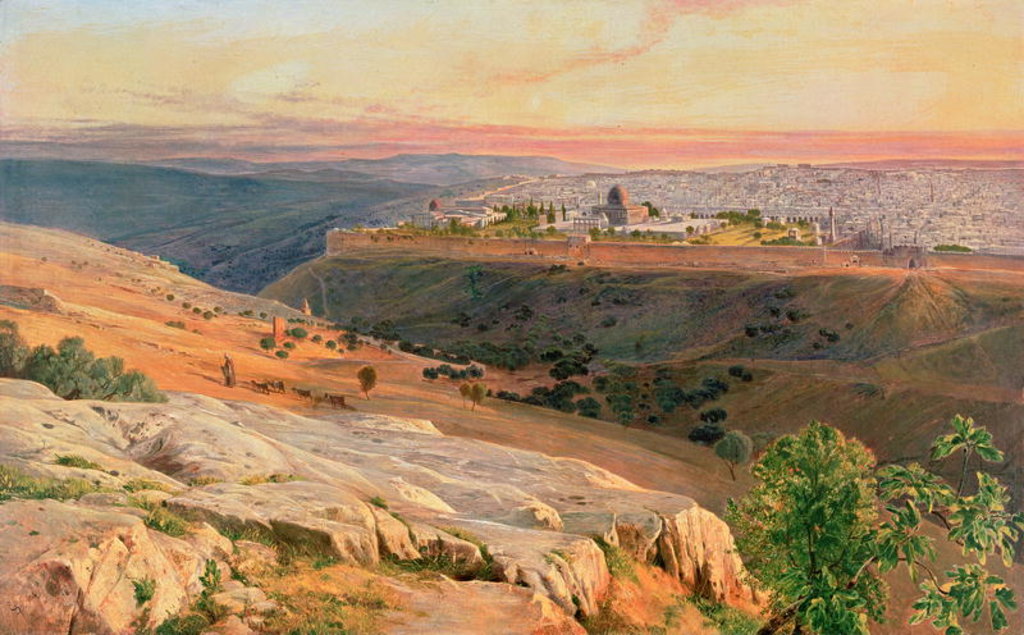 Detail of Jerusalem from the Mount of Olives, 1859 by Edward Lear