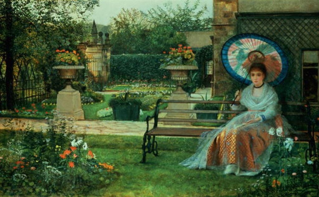 Detail of In the Plesaunce, Knostrop Hall, Leeds, 1875 by John Atkinson Grimshaw