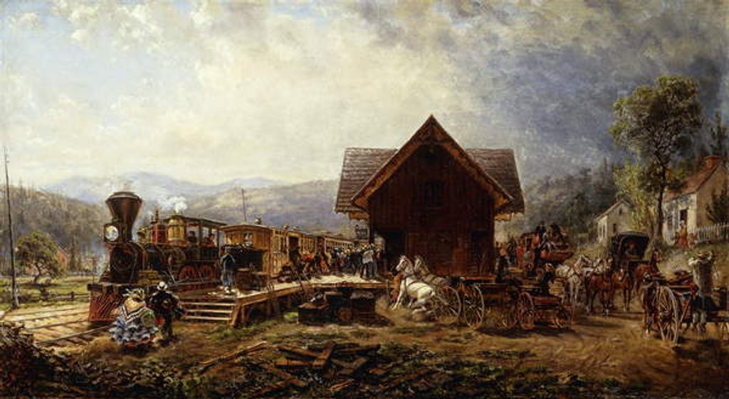 Detail of The 9.45 A.M. Accomodation, Stratford, Connecticut, 1864 by Edward Lamson Henry