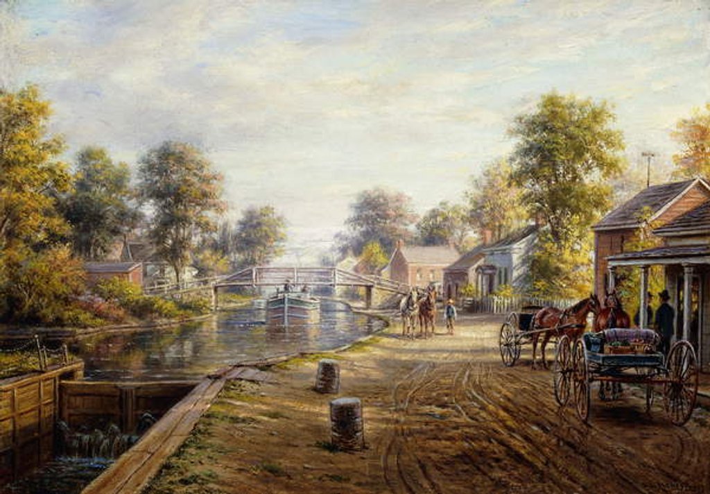 Detail of Scene along the Delaware and Hudson Canal, 1907 by Edward Lamson Henry