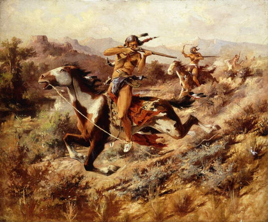 Detail of The Pursuit by Edgar Samuel Paxson
