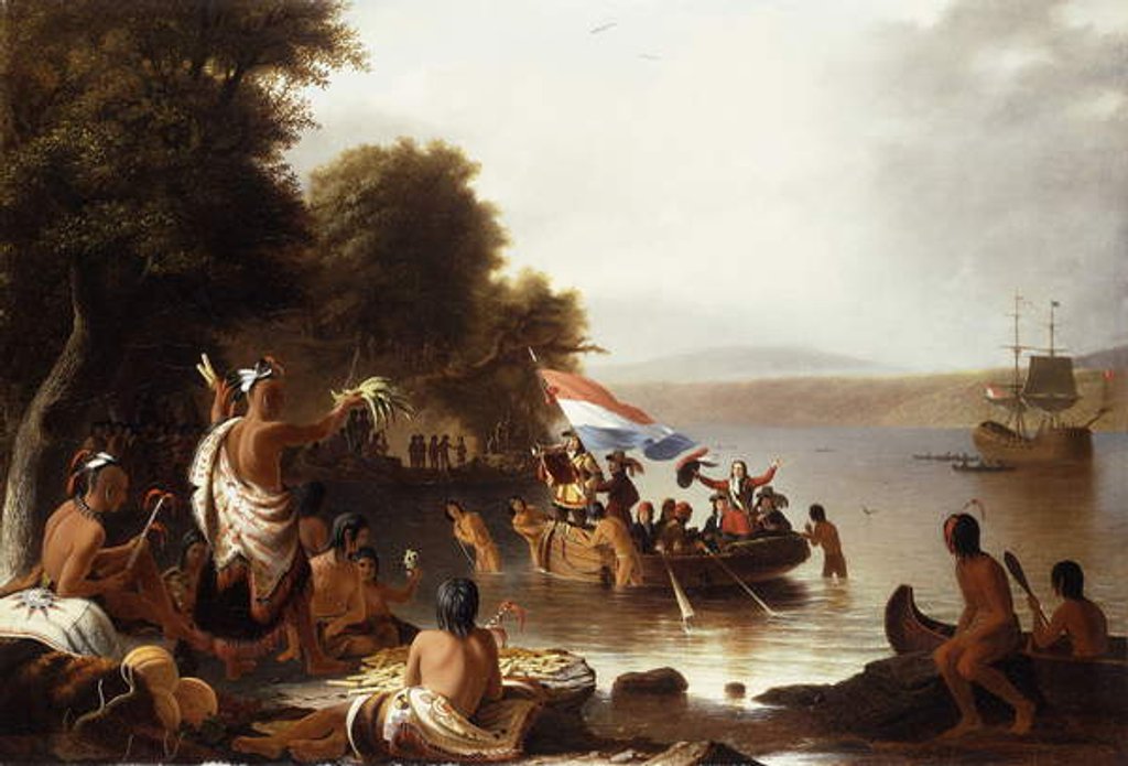 Detail of Landing of Henry Hudson, 1608 at Verplanck Point, Near Peekskill, New York by Robert Walter Weir