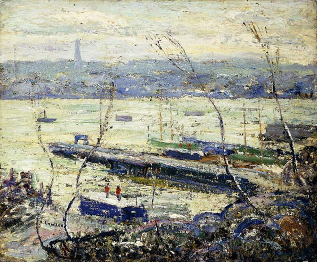 Detail of On the Hudson, by Ernest Lawson