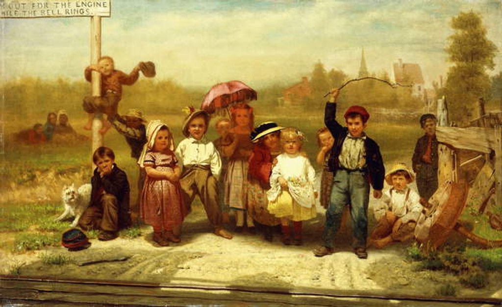 Detail of Look Out for the Engine While the Bell Rings, 1863 by John George Brown