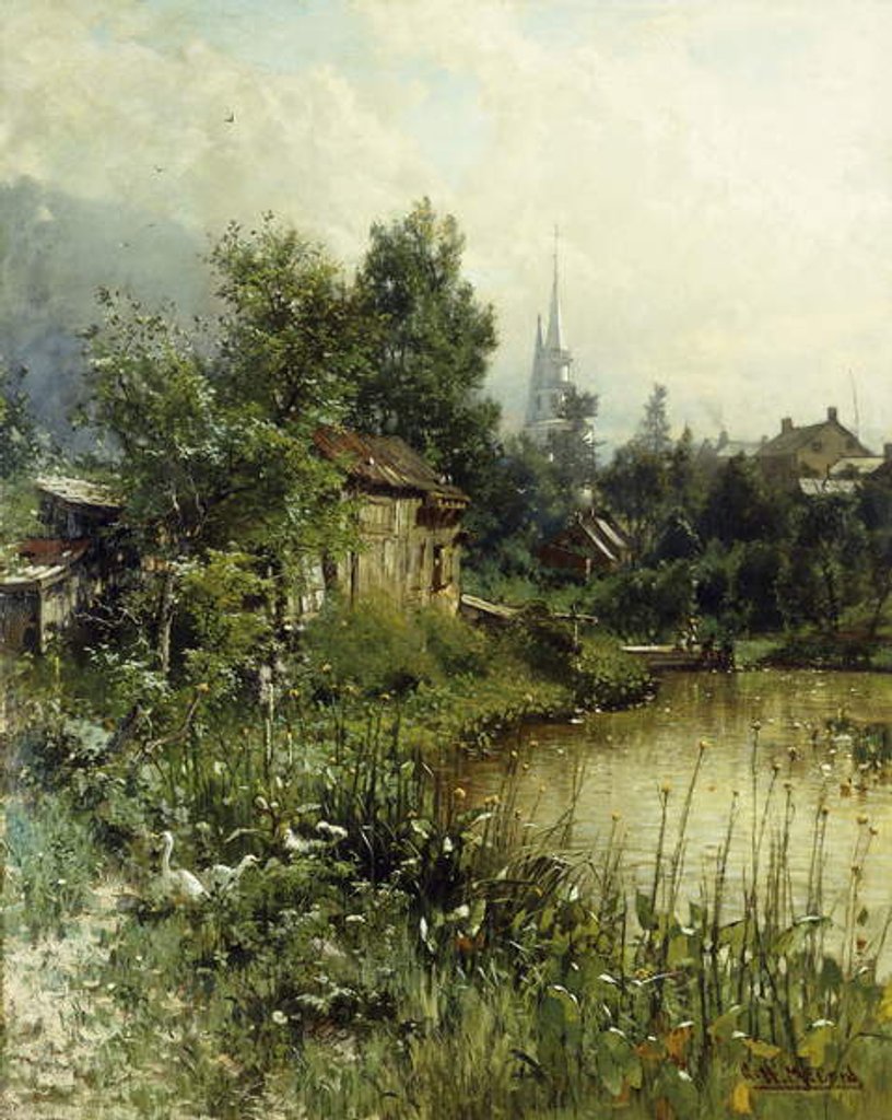 Detail of A Glimpse of Morristown, New Jersey by George Herbert McCord