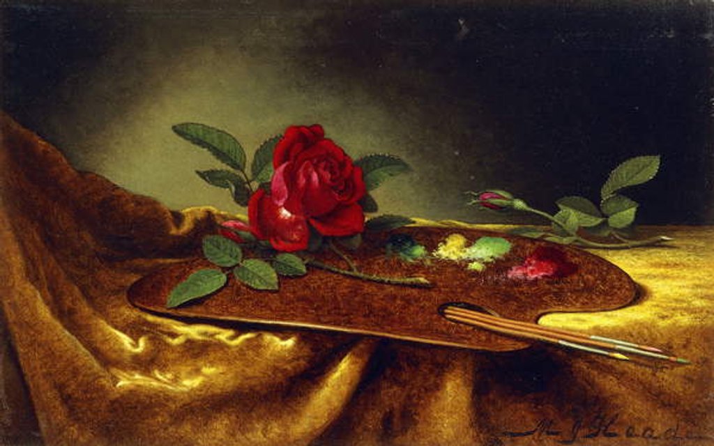 Detail of Roses on a Palette, 1880's by Martin Johnson Heade